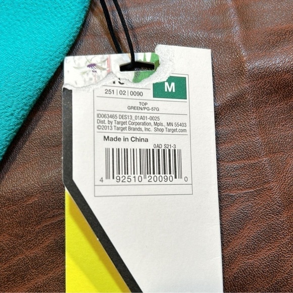 PRABAL GURUNG Green Long Tank Top w/ Pink Stripe on faux “Pocket" Size M, NWT! - Picture 7 of 9